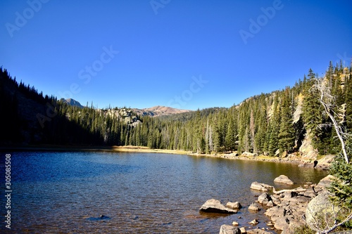 Mirror lake in the Gore Range of the Colorado Rockies.