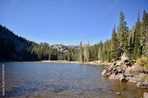 Mirror lake in the Gore Range of the Colorado Rockies.