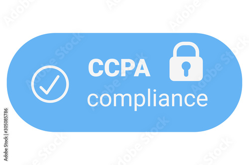 Obraz na płótnie CCPA - California Consumer Privacy Act. vector logo. Consumer protection for residents of California, United States. USA data security compilance icon. w salonie