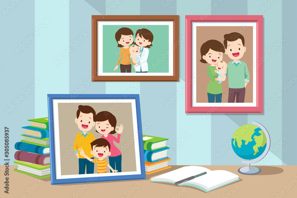 family and son Photo in frame family and son Photo in frame
