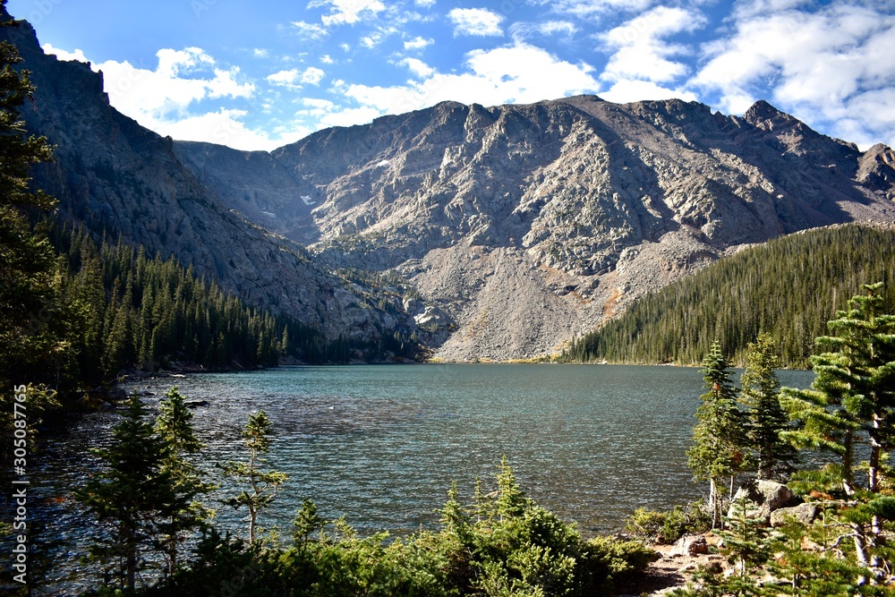 Late morning at Upper Cataract Lake in the Eagle's Nest Wilderness in Colorado.
