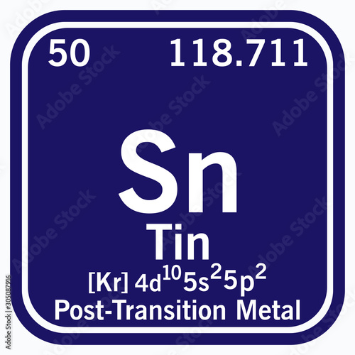 Tin Periodic Table of the Elements Vector illustration eps 10