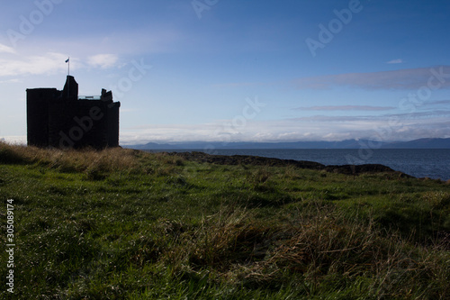 Scottish Castle on the coast of Ayrshire in Scotland 