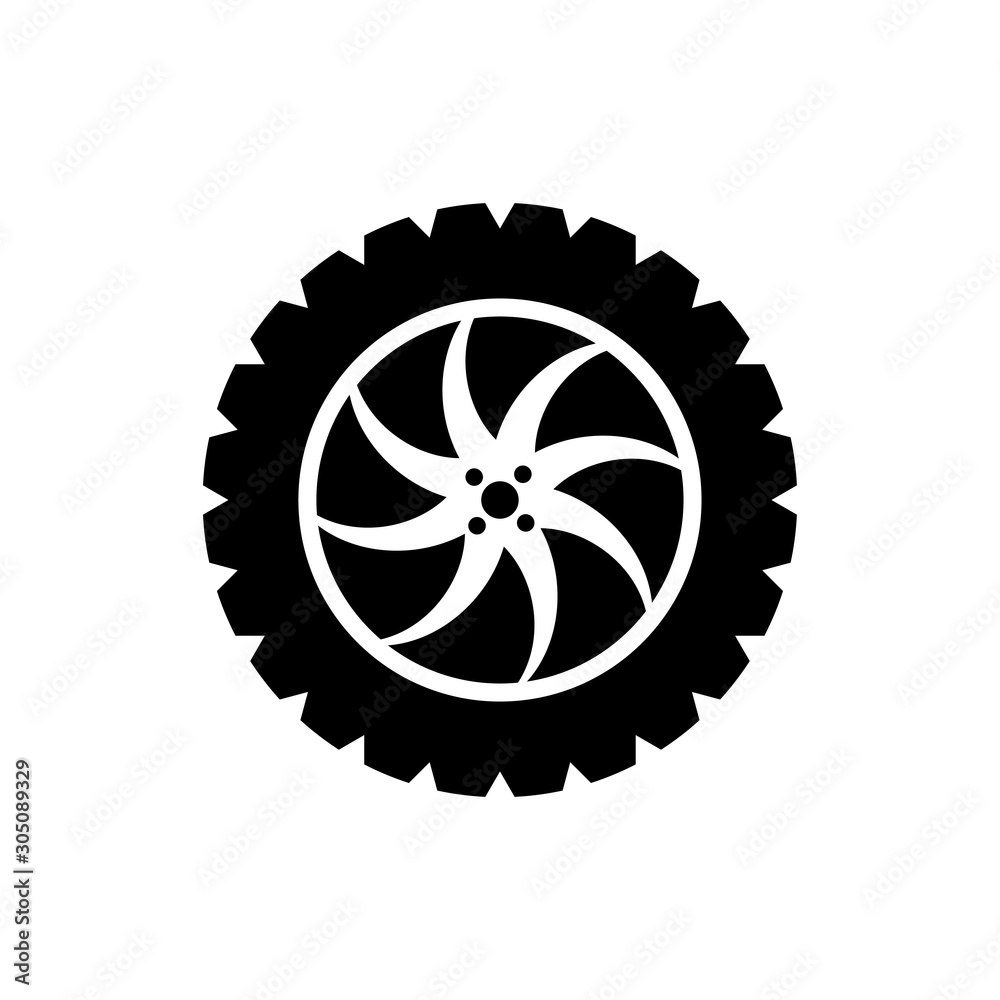 car wheel icon trendy flat design car wheel icon trendy flat design