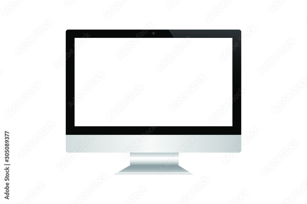 EPS 10 vector. Computer screen on white background. EPS 10 vector. Computer screen on white background.