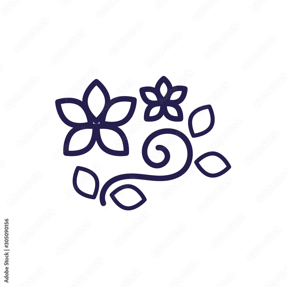 Fototapeta premium flowers and leafs garden icon