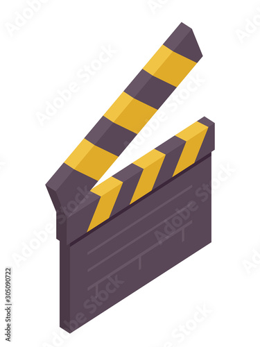 Clapperboard isometric vector illustration