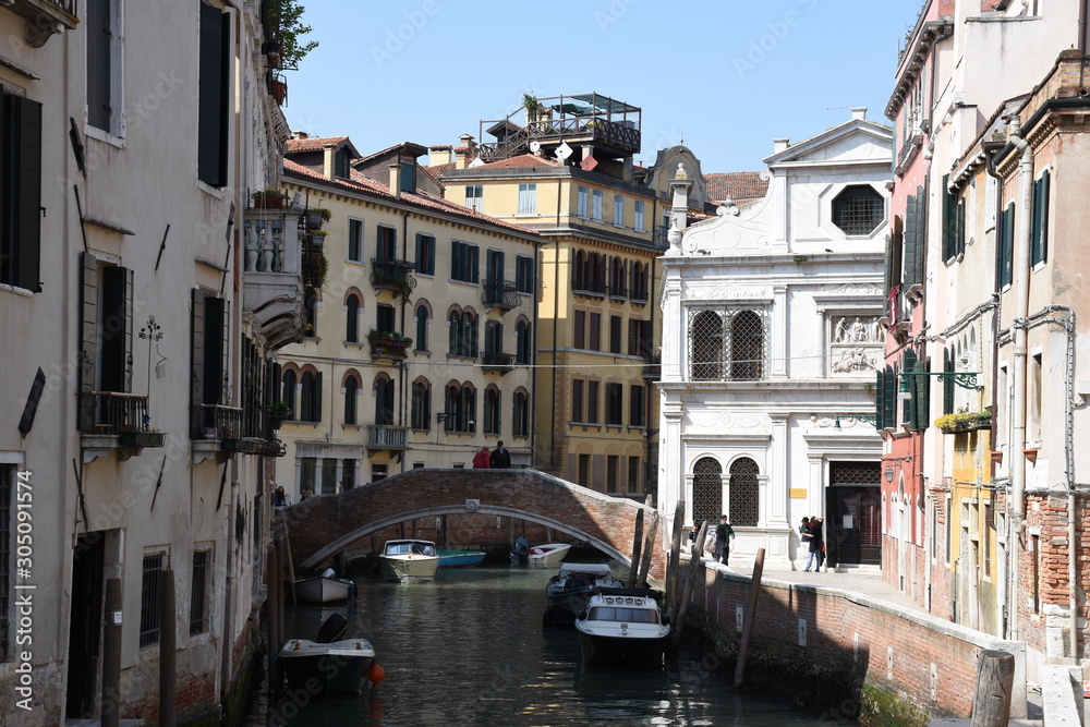 Fototapeta premium Cityscape pictures of the romantic, beautiful, lovely and historical Venice in Italy