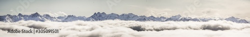 Big Panorama of snowy allgäuer alps photo