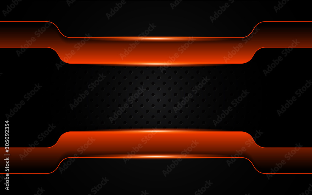 Abstract metallic orange and black frame design innovation technology concept layout background. Vector template for use element cover, banner, wallpaper, presentation, flyer Abstract metallic orange and black frame design innovation technology concept layout background. Vector template for use element cover, banner, wallpaper, presentation, flyer