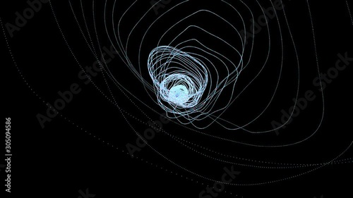 a moving tunnel of radio waves