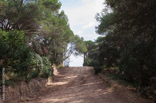 Empty mountain road for hiking and outdoor activities