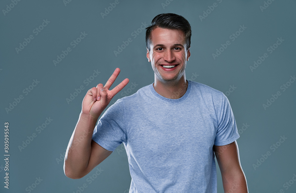 Man on gray background Man on gray background