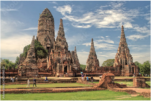 Ayutthaya, Thailand - Wat Chaiwatthanaram - Buddhist temple in the city Historical Park - former  photo