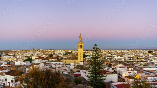 Panoramic View of Lebrija in the Spanish Province of Seville Blue Hour photo