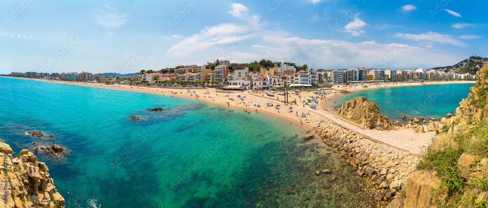 Fototapeta premium Beach in Blanes in Costa Brava