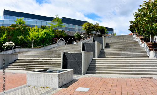 Stairs with fountains, Bremerton Boardwalk, WA
