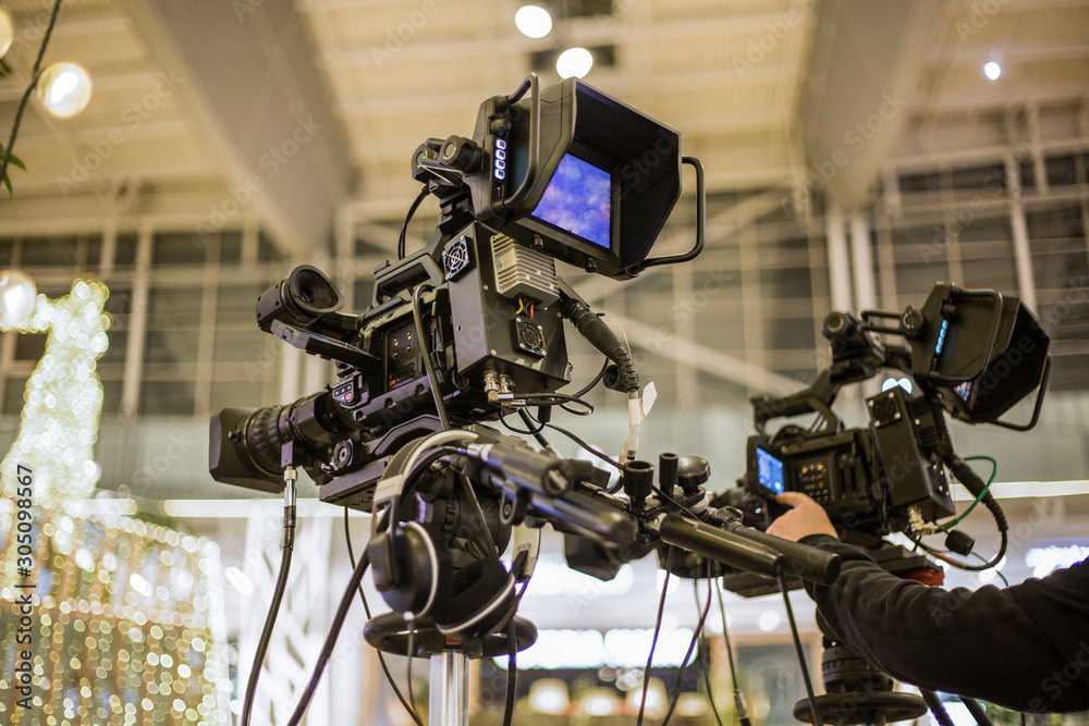 Fototapeta premium Professional camcorder for television broadcasting.