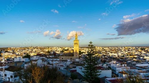 Panoramic View of Lebrija in the Spanish Province of Seville Time-Lapse