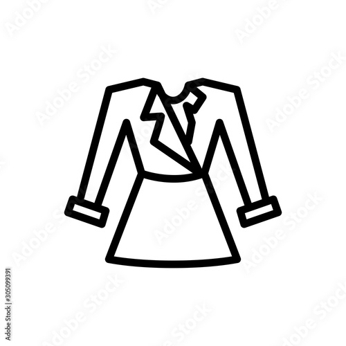 blazer outline icon. vector illustration. Isolated on white background.