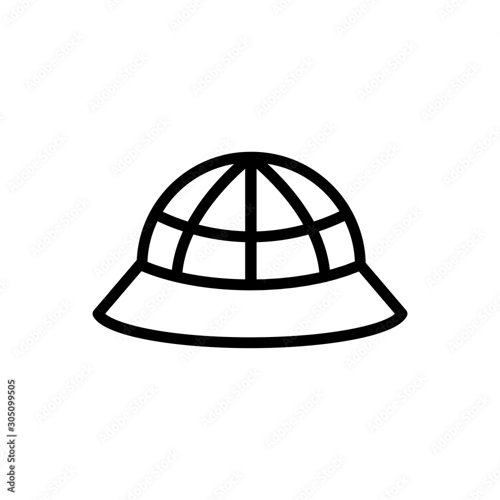 Fototapeta premium adventurous hat outline icon. vector illustration. Isolated on white background.