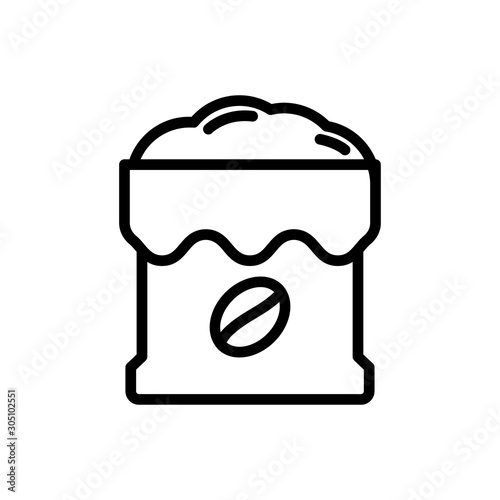 coffee powder outline icon. vector illustration. Isolated on white background. photo