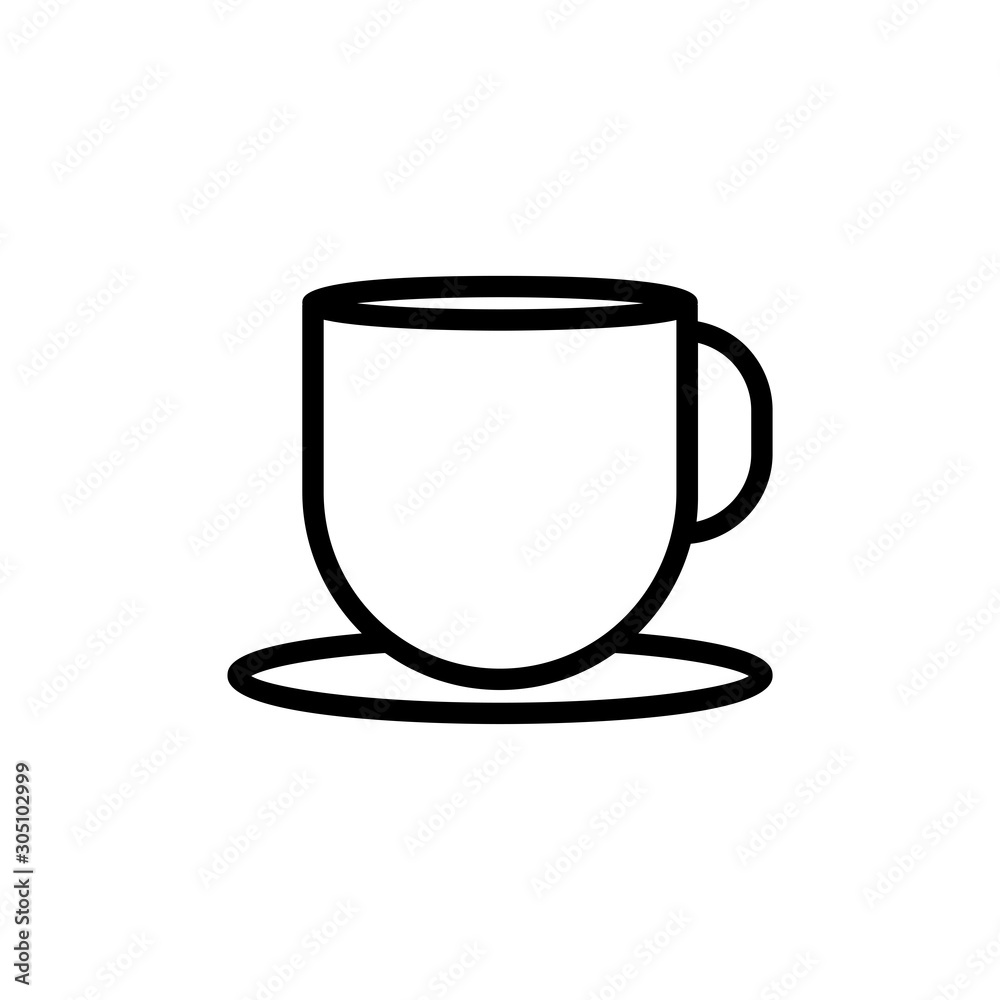 Cup outline icon. vector illustration. Isolated on white background. Cup outline icon. vector illustration. Isolated on white background.