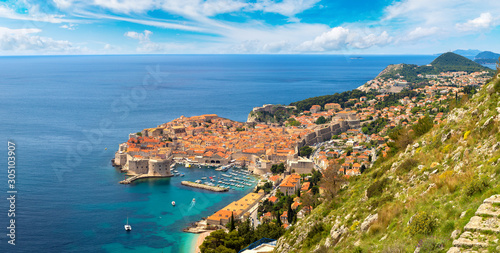 Aerial view of old city Dubrovnik