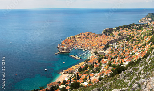 Aerial view of old city Dubrovnik