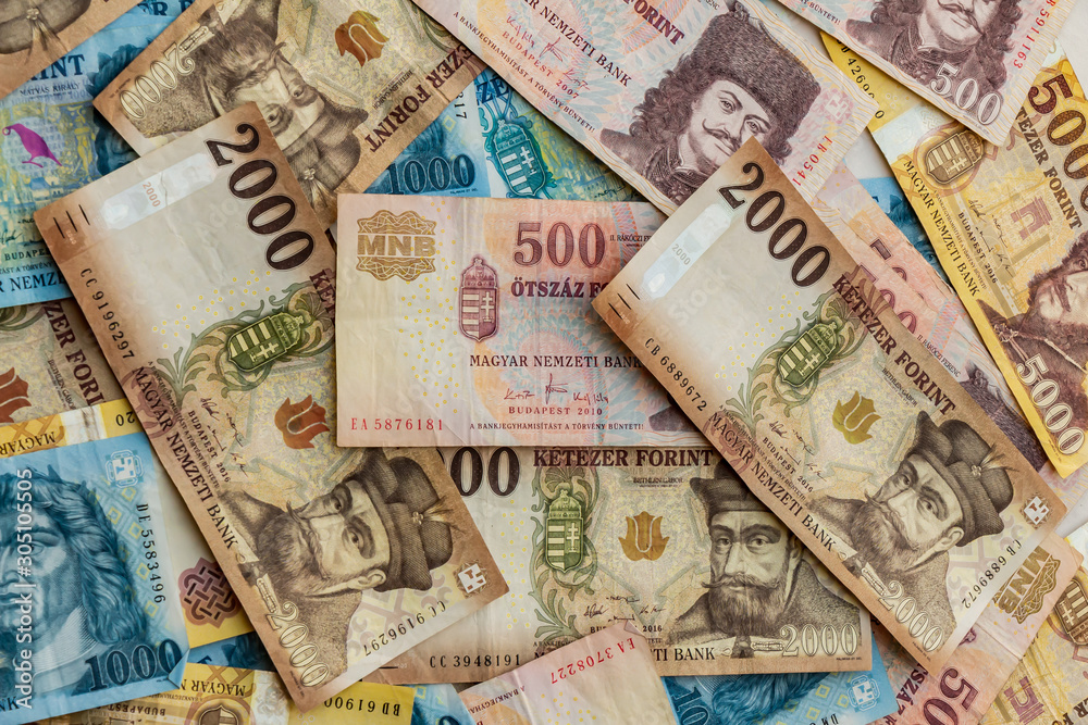 Obraz premium Hungarian forint. HUF banknotes