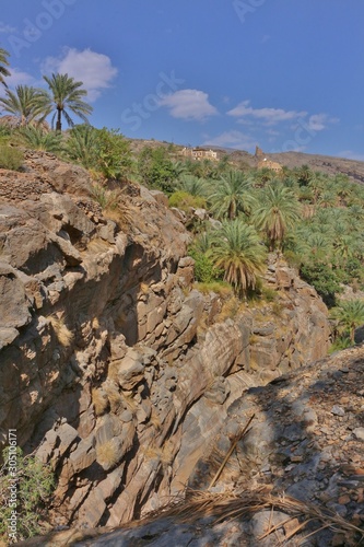 Panoramic View from on Canyon at Misfat al Abriyeen 