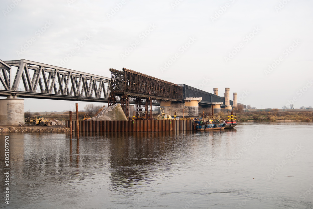 The Tczew Bridge reconstruction work, Pomerania, Europe