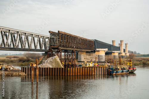 Obraz na płótnie The Tczew Bridge reconstruction work, Pomerania, Europe w salonie