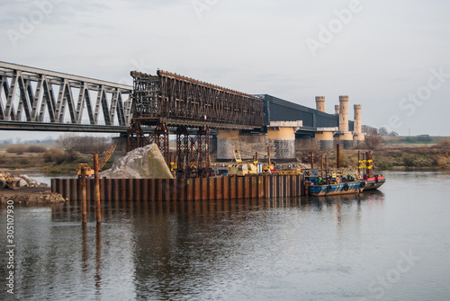 Obraz na płótnie The Tczew Bridge reconstruction work, Pomerania, Europe w salonie