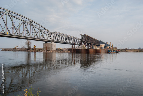Obraz na płótnie The Tczew Bridge reconstruction work, Pomerania, Europe w salonie