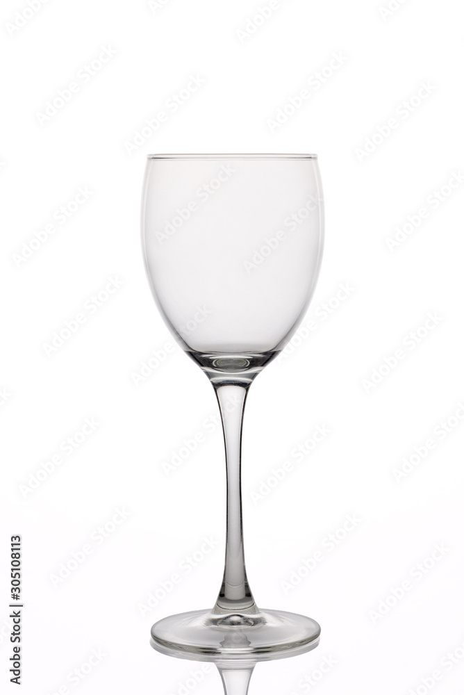 Empty wine glass isolated on white background