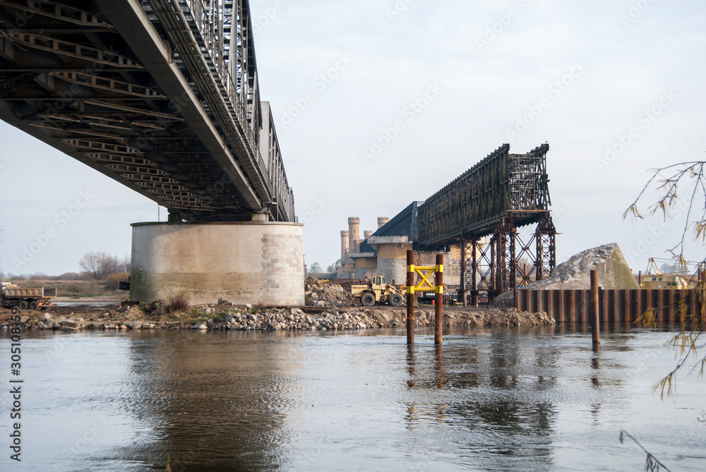 The Tczew Bridge reconstruction work, Pomerania, Europe