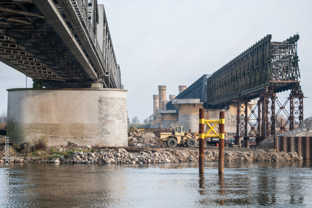 The Tczew Bridge reconstruction work, Pomerania, Europe