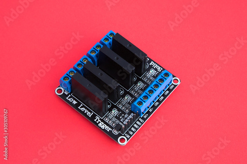 four solid-state relays module for arduino microcontroller