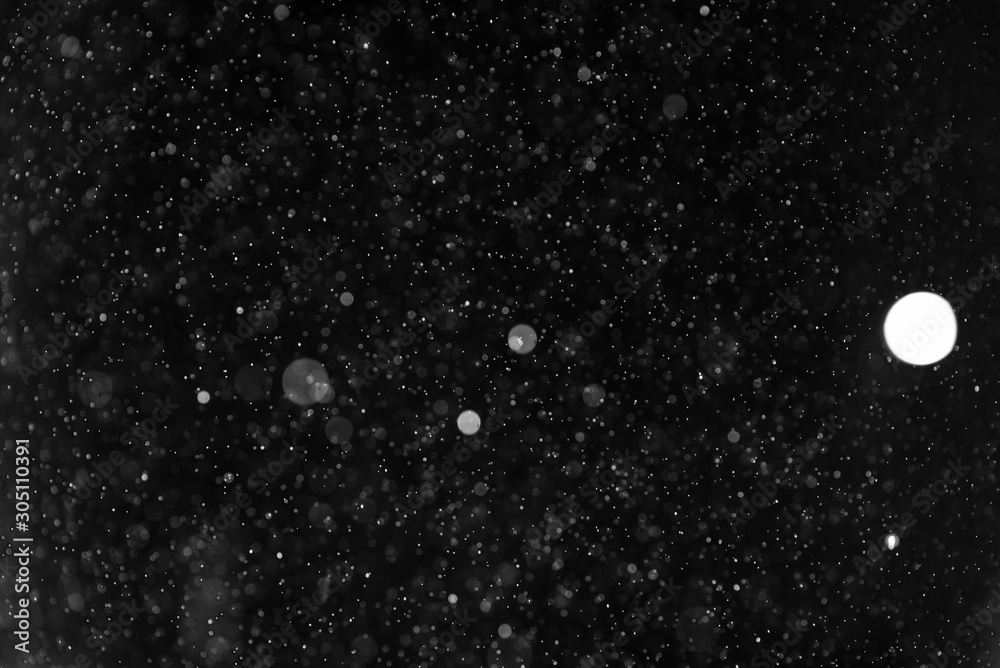 Snow or rain bokeh texture on black background Snow or rain bokeh texture on black background