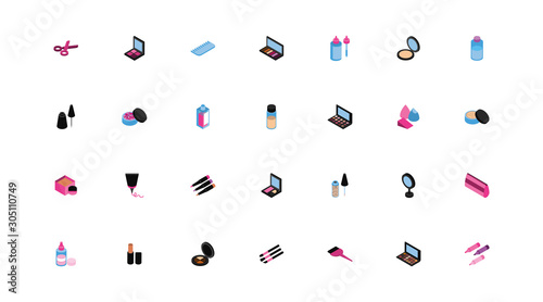 bundle of make up set icons