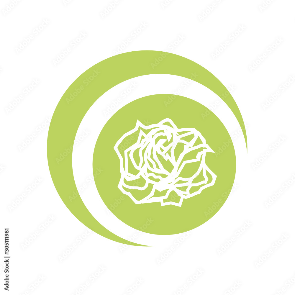 Cute and Unique Rose Flower Vector on the Green Ball Background Cute and Unique Rose Flower Vector on the Green Ball Background