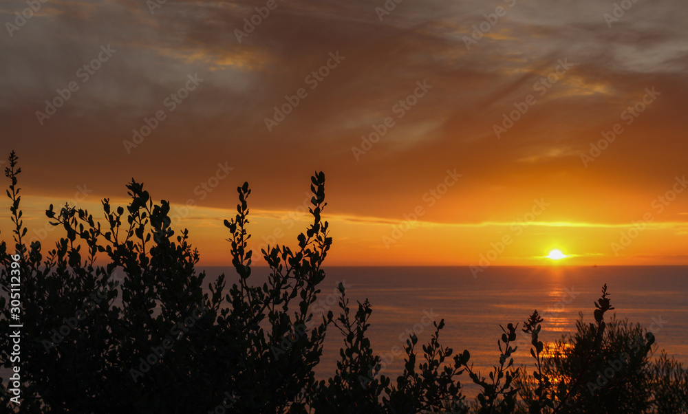 Obraz premium Breathtaking Sunset, Palos Verdes Peninsula, South Bay of Los Angeles County, California
