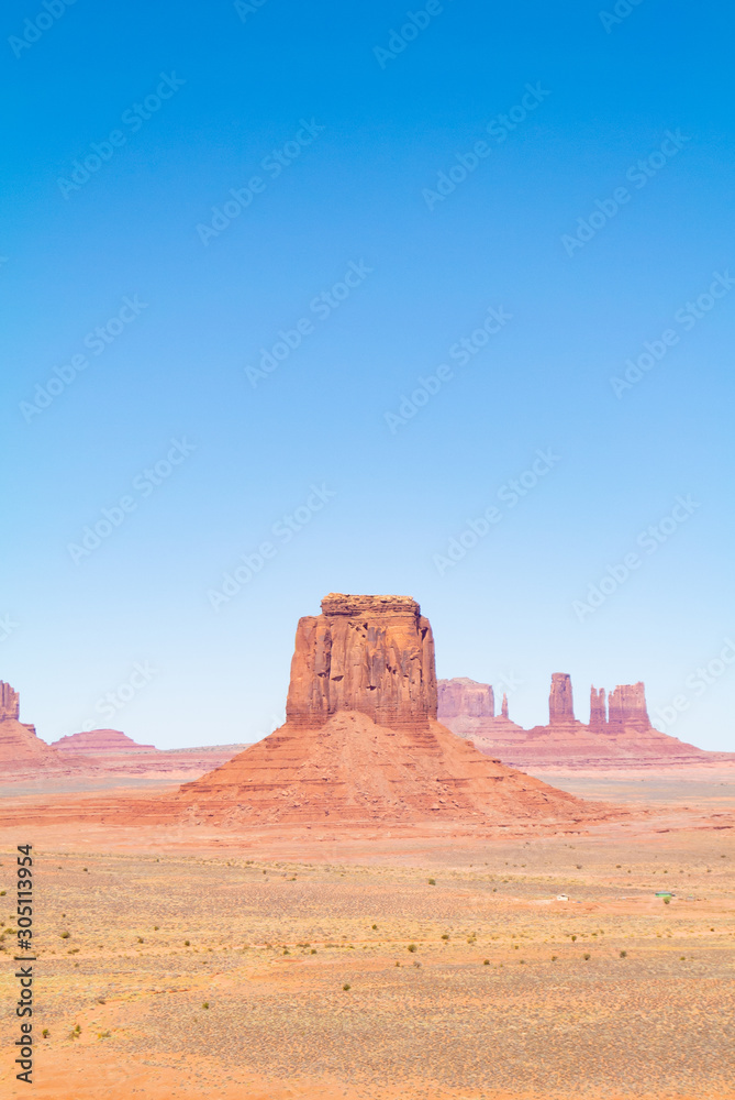 Monument Valley, Utah/united states of america-October 7th 2019: Landscape with buttes in desert Monument Valley, Utah/united states of america-October 7th 2019: Landscape with buttes in desert