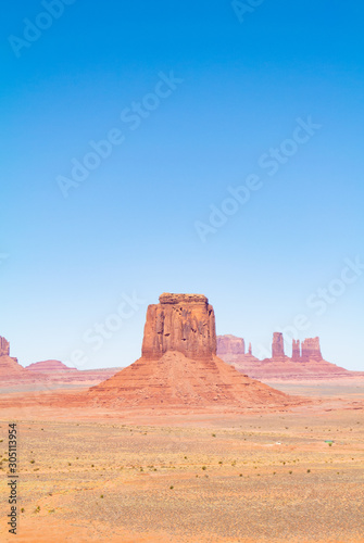 Monument Valley, Utah/united states of america-October 7th 2019: Landscape with buttes in desert 
