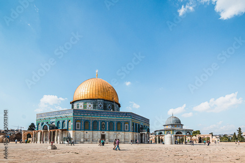 Canvas Print Dome Of The Rock is an Islamic shrine located on the Temple Mount in the Old City of Jerusalem