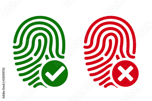 Fingerprint scanning icon sign – for stock vector