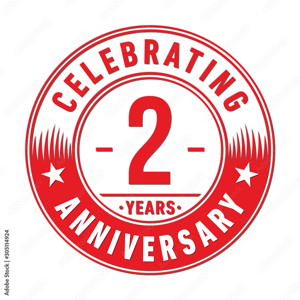2 years anniversary celebration logo template. Two years vector and illustration. 2 years anniversary celebration logo template. Two years vector and illustration.