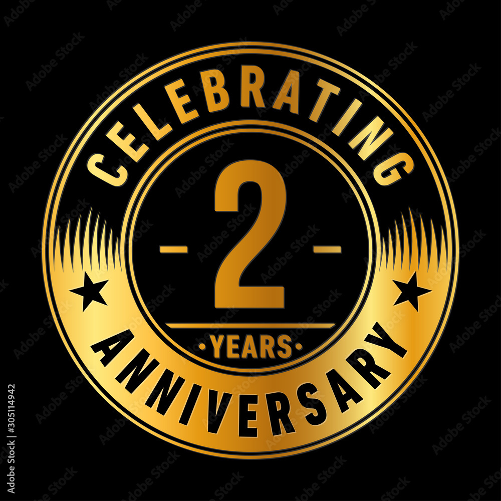 2 years anniversary celebration logo template. Two years vector and illustration.