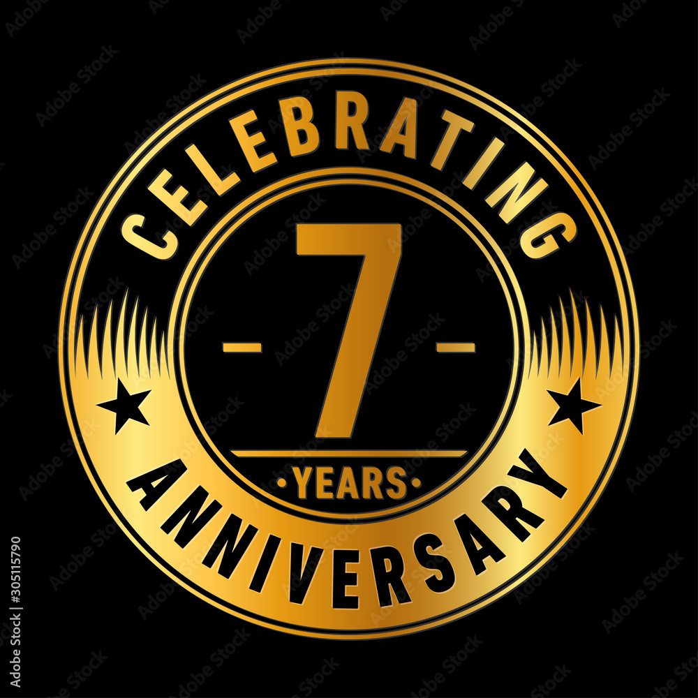 Template logo 7 year anniversary Royalty Free Vector Image